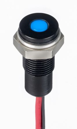 RS PRO LED Schalttafel-Anzeigelampe Blau 1.8 → 3.3V Dc, Montage-Ø 6mm, Leiter