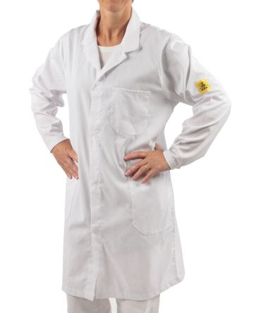 EUROSTAT Bata De Laboratorio Reutilizable Unisex De Color Blanco, Talla M