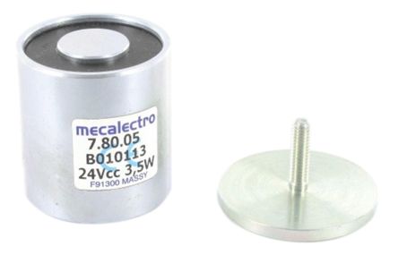 Mecalectro Ventouse électromagnétique 24V C.c., 120N Diam 30mm