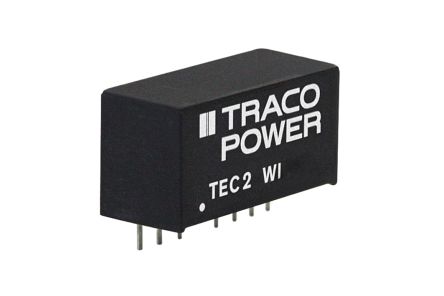 TRACOPOWER TEC 2WI DC-DC Converter, 9V Dc/ 222mA Output, 18 → 75 V Dc Input, 2W, Through Hole, +93°C Max Temp