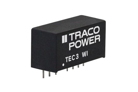 TRACOPOWER TEC 3WI DC-DC Converter, 3.3V Dc/ 700mA Output, 4.5 → 18 V Dc Input, 3W, Through Hole, +90°C Max Temp