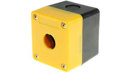 Omron Yellow Plastic A22N Push Button Enclosure - 1 Hole 22mm Diameter