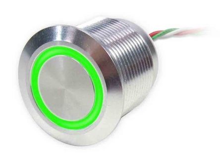 RS PRO Kapazitiver Schalter Tastend Beleuchtet, Grün, IP 68