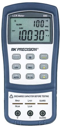 BK Precision BK880 LCR-Messgerät 20mF 10 MΩ 1000H Batterie 9 V, Handgerät, 100kHz LCD