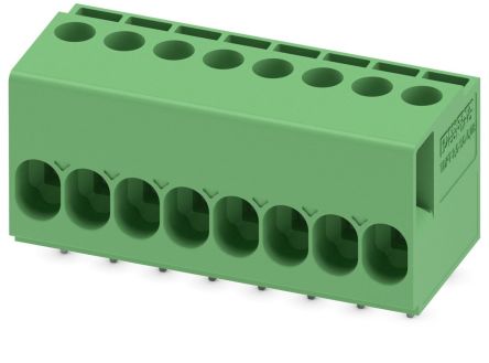 Phoenix Contact TDPT 2.5/ 8-SC-5.08 Series PCB Terminal Block, 8-Contact, 5.08mm Pitch, Through Hole Mount, 1-Row,