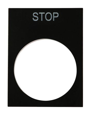 RS PRO Beschriftungsplatte Für Ptec-Drucktaste Stop
