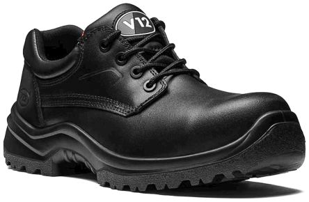 V12 Footwear Sicherheitsschuhe Schwarz, Mit Zehen-Schutzkappe, Größe 42 / UK 8, EN20345 S3