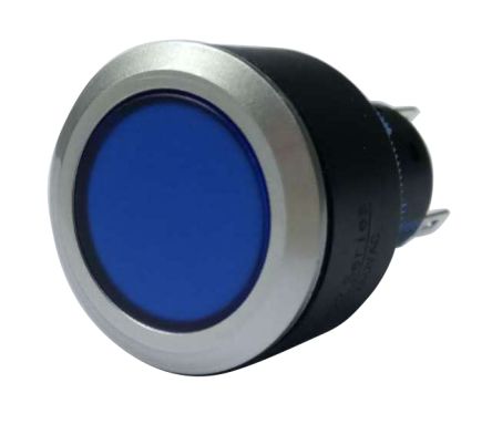 RS PRO Druckschalter Blau Beleuchtet Tastend Tafelmontage, 1-poliger Umschalter 250V Ac / 3 A, 5 A