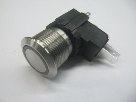 RS PRO Illuminated Push Button Switch, Momentary, Panel Mount, 19.1mm Cutout, SPDT, White LED, 250 / 125V Ac, IP67