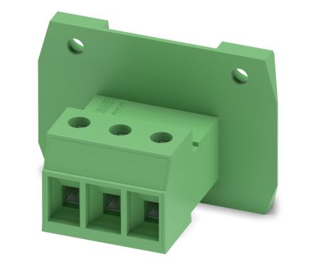 Phoenix Contact, 7.62mm Pitch, DFK-PC 4/ 3-GF-7.62, 3 Way,, Pluggable Terminal Block, Feed Through Header, Cable