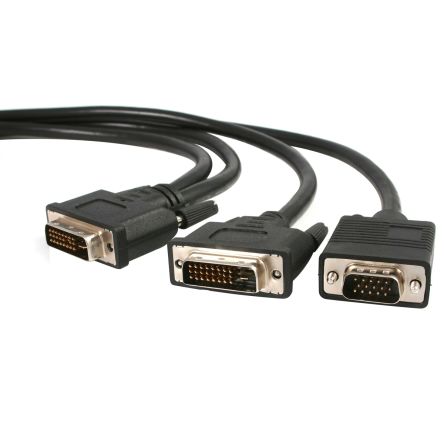 StarTech.com DVI-Kabel A DVI-I Dual Link - Stecker B DVI-D Dual Link, VGA - Stecker, 1.8m PVC Schwarz