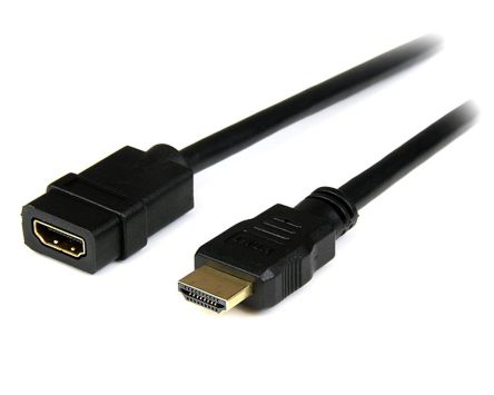 StarTech.com HDMI-Kabel A HDMI Stecker B HDMI Buchse Hohe Geschwindigkeit 4K @ 30Hz Max., 2m, Schwarz