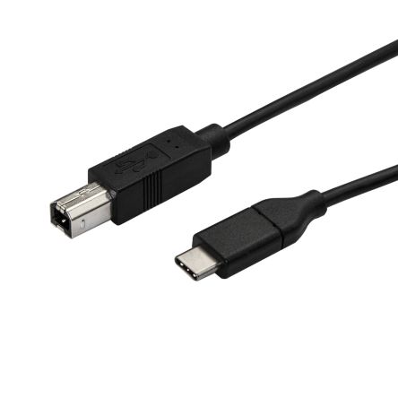 Startech USB线, USB C公插转USB B公插, 3m长, USB 2.0, 黑色