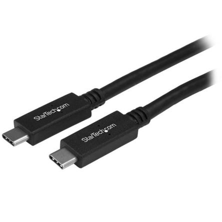 Startech USB线, USB C公插转USB C公插, 1m长, USB 3.0, 黑色
