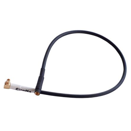 Siretta Cable Coaxial RG174, 50 Ω, Con. A: MMCX, Macho, Con. B: MMCX, Hembra, Long. 250mm, Funda De PVC Negro