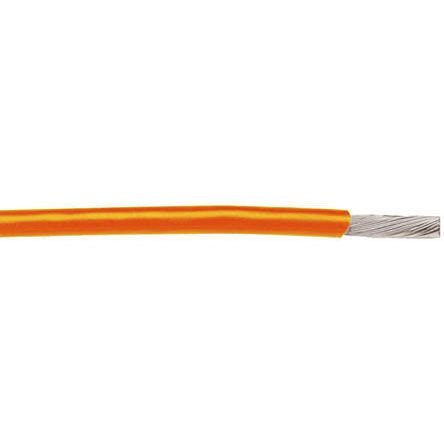 Alpha Wire Einzeladerleitung 0.09 Mm², 28 AWG 30m Orange PTFE Isoliert Ø 0.89mm 7/0,13 Mm Litzen UL1213