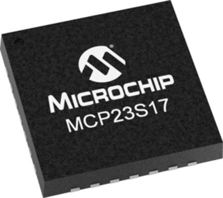 Microchip Extenseur E/S, 16 Ports SPI QFN 10MHz, 28 Broches