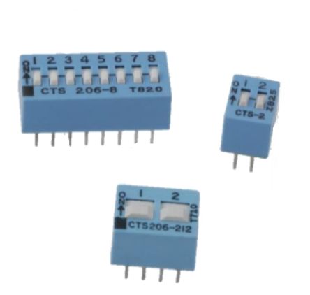 CTS THT DIP-Schalter Standard 8-stellig, 1-poliger Ein/Ausschalter 100 (nicht Schaltend) MA, 50 (schaltend) MA, Bis