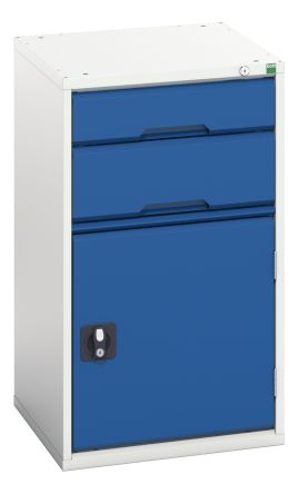 Bott Stahl Schubladeneinheit, Kleinteilemagazin Blau, Grau, 2 Einschübe, 900mm X 525mm X 550mm