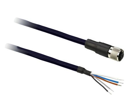 Telemecanique Sensors Cable De Conexión, Con. A M12 Hembra, 5 Polos, Con. B Sin Terminación, Long. 5m, 60, 75 V., 3 A,