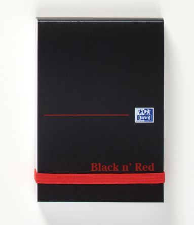 Black N Red Notizbuch Mit Festeinband Glatt, A7 Einband, Schwarz/Rot, 96 Blatt