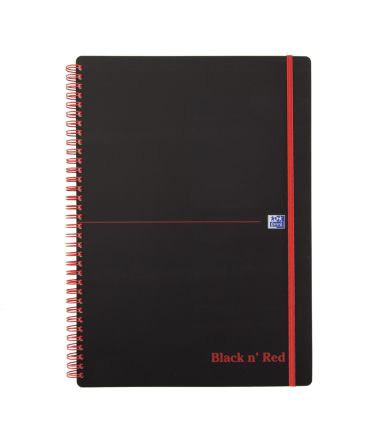 Black N Red Notizbuch Mit Festeinband Linienpapier, A4 Drahtgebunden, Schwarz/Rot, 70 Blatt