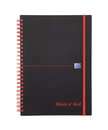 Black N Red Notizbuch Mit Festeinband Linienpapier, A5 Drahtgebunden, Schwarz/Rot, 70 Blatt