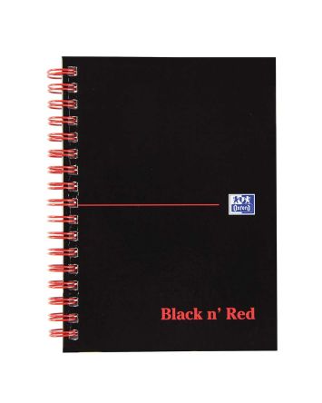 Black N Red Notizbuch Mit Festeinband Linienpapier, A6 Drahtgebunden, Schwarz/Rot, 70 Blatt