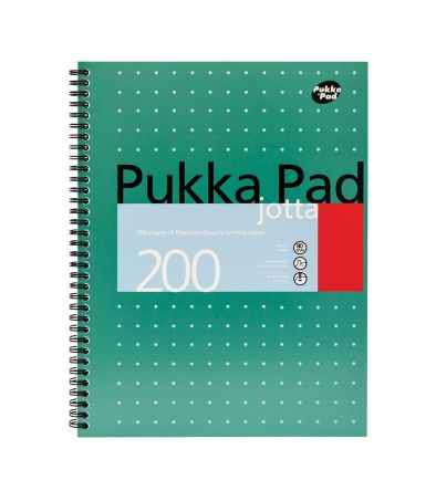 Pukka Notizbuch Mit Festeinband Linienpapier, A4 Drahtgebunden, Grün, 100 Blatt