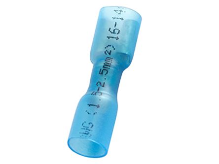 RS PRO Flachsteckhülse, 1.5 → 2.5 Mm², 6 → 14 AWG, Blau, Isoliert, 0.8 X 6.35mm, Buchse, 1.5mm² - 2.5mm², 16AWG Min