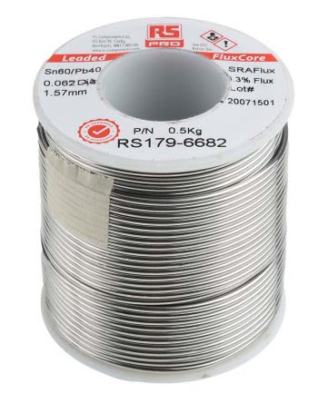 RS PRO Wire, 1.57mm Lead Solder, 183°C Melting Point