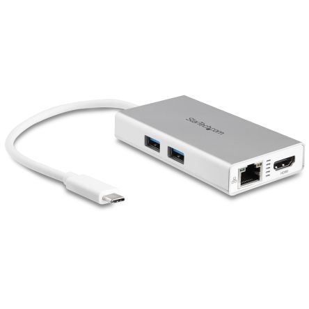 StarTech.com USB C Multiport Adapter - Aluminum - Pow