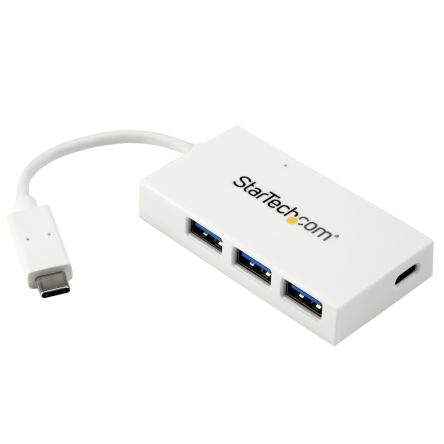 StarTech.com 4 Port USB 3.0 USB A, USB C Hub, USB Powered, 75 x 40 x 13mm