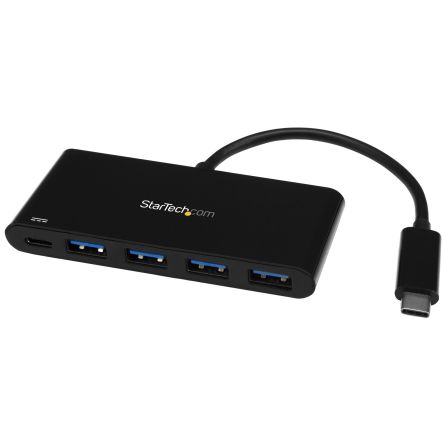 StarTech.com 4 Port USB 3.0 USB A, USB C Hub, USB Powered, 93 x 40 x 11mm