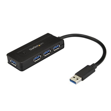 StarTech.com 4 Port USB 3.0 USB A Hub, AC Adapter Powered, 292 x 35 x 15mm