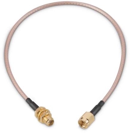 Wurth Elektronik Cable Coaxial RG316, 50 Ω, Con. A: SMA, Macho, Con. B: SMA, Hembra, Long. 304.8mm Blanco
