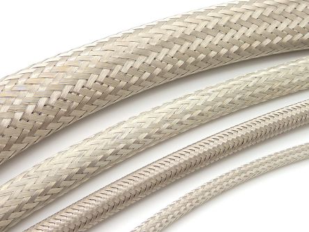 RS PRO Expandable Braided Tin Plated Copper Cable Sleeve, 15mm Diameter, 100m Length