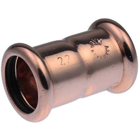 Pegler Yorkshire Copper Pipe Fitting, Press Fit Straight Coupler For 15mm Pipe
