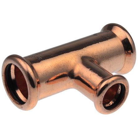 Pegler Yorkshire Copper Pipe Fitting, Push Fit 90° Equal Tee For 22 X 22 X 15mm Pipe