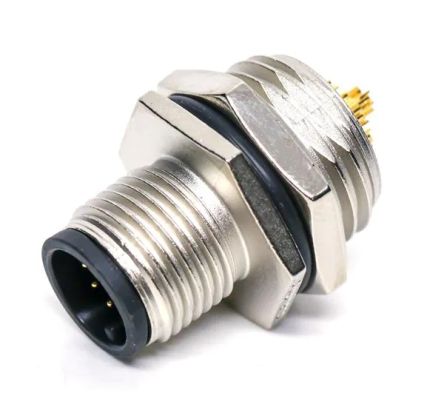 Amphenol Industrial Amphenol Circular Connector, 12 Contacts, Panel Mount, M12 Connector, Plug, Male, IP68, IP69K, M Series