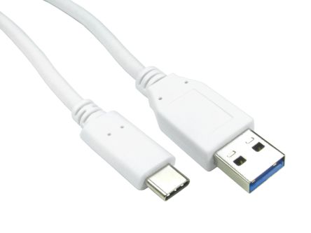 RS PRO USB-Kabel, USBA / USB C, 500mm USB 3.1 Weiß