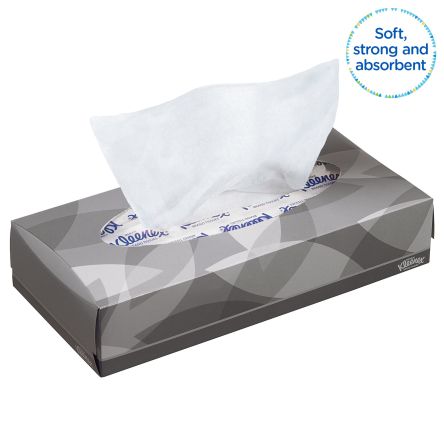 Kimberly Clark KLEENEX White Facial Tissues, Box Of 100