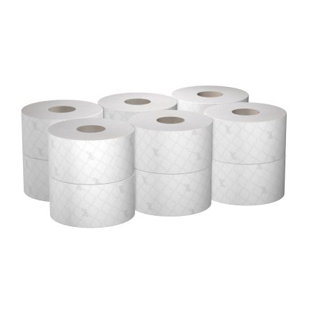 Kimberly Clark Weiß Toilettenpapier, 2-lagig 6000-Blatt, 12 X Rollen SCOTT Jumbo