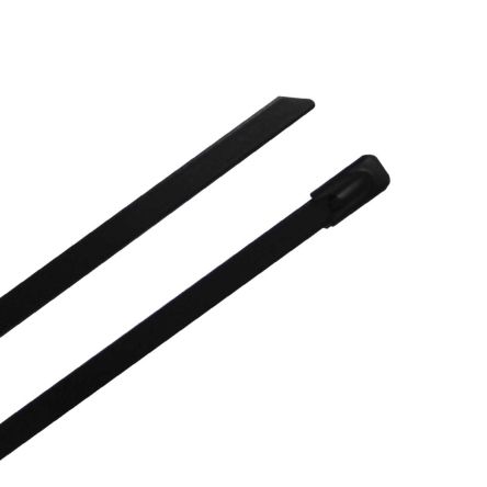 RS PRO Cable Tie, Ball Lock, 200mm X 4.6 Mm, Black 316 Stainless Steel