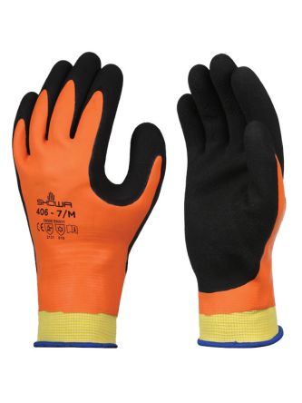 Showa 406 Orange Nylon, Polyester Cut Resistant Work Gloves, Size 9, Large, Latex Coating