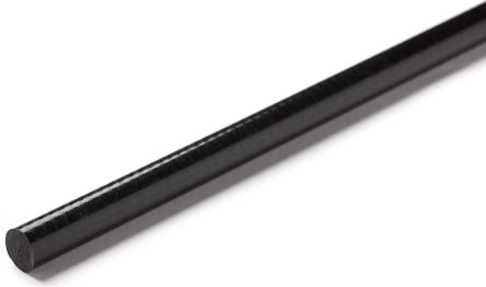 RS PRO Varilla De Plástico Reforzado Con Fibra De Vidrio GRP, Negro, 1m X 6mm