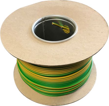 RS PRO Green/Yellow 16 Mm² Hook Up Wire, 7/1.7 Mm, 100m