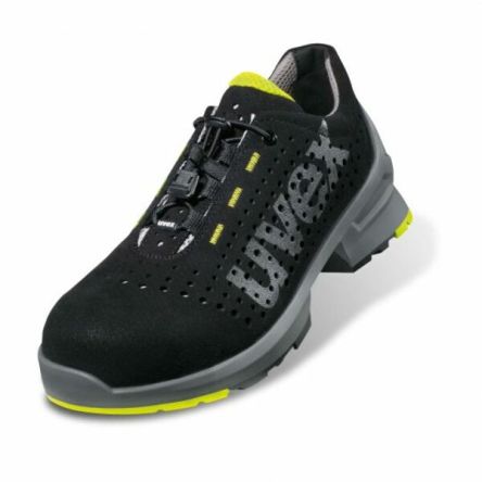 Uvex 1 Unisex Black, Grey, Yellow Toe Capped Safety Trainers, EU 35