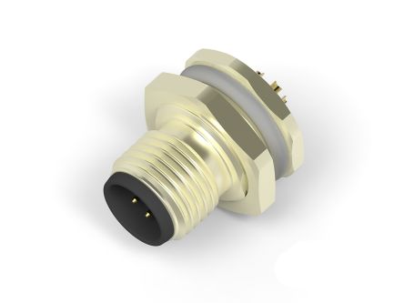 TE Connectivity Circular Connector, 8 Contacts, Rear Mount, M12 Connector, Plug, Male, IP67