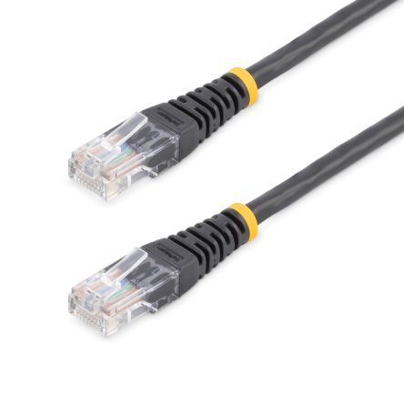 StarTech.com Cable Ethernet Cat5e U/UTP De Color Negro, Long. 15m, Funda De PVC, Calificación CMG